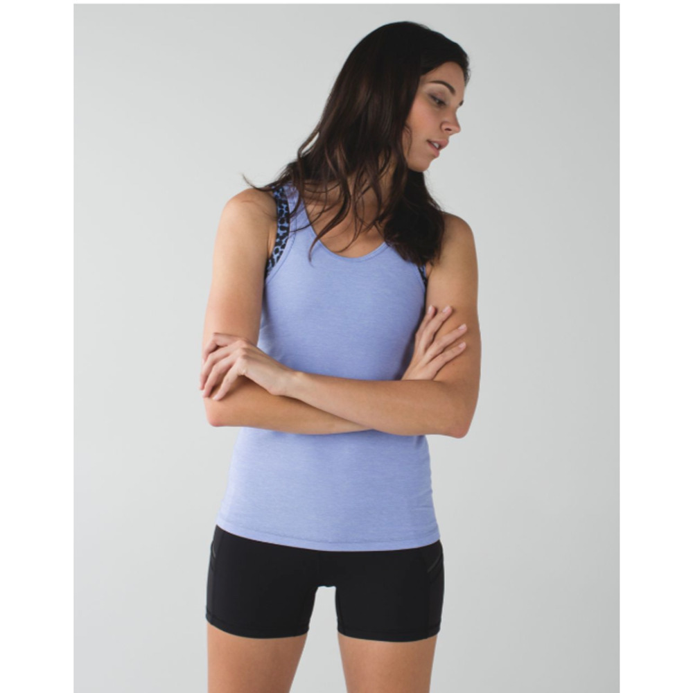 Lululemon Inspiration Tank II Heathered Lullaby Ace Spot Lullaby Blue No Sz Tag